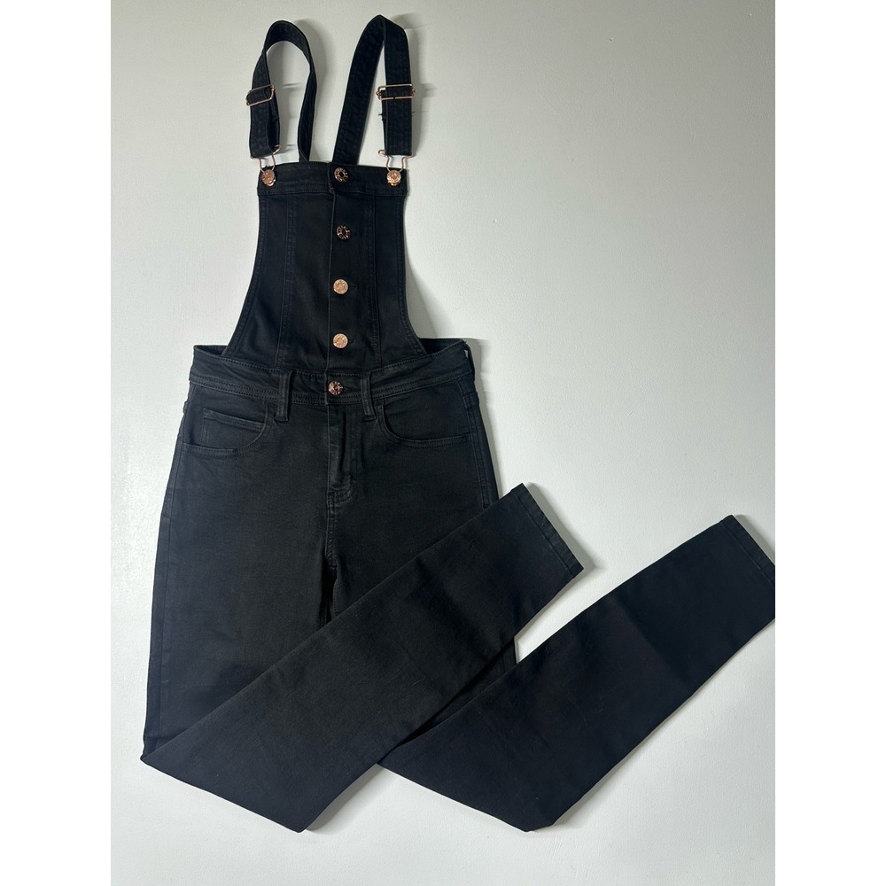 Guess Black Denim Overalls with Copper Hardware, Sz: 25 (b46)